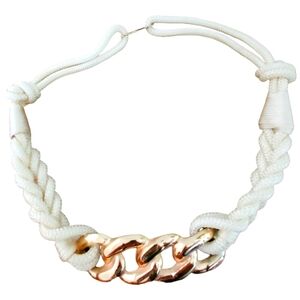 NWT Vintage 80's 16 Plus Cream & Gold Braid Statement Belt XL-XXL